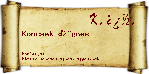 Koncsek Ágnes névjegykártya